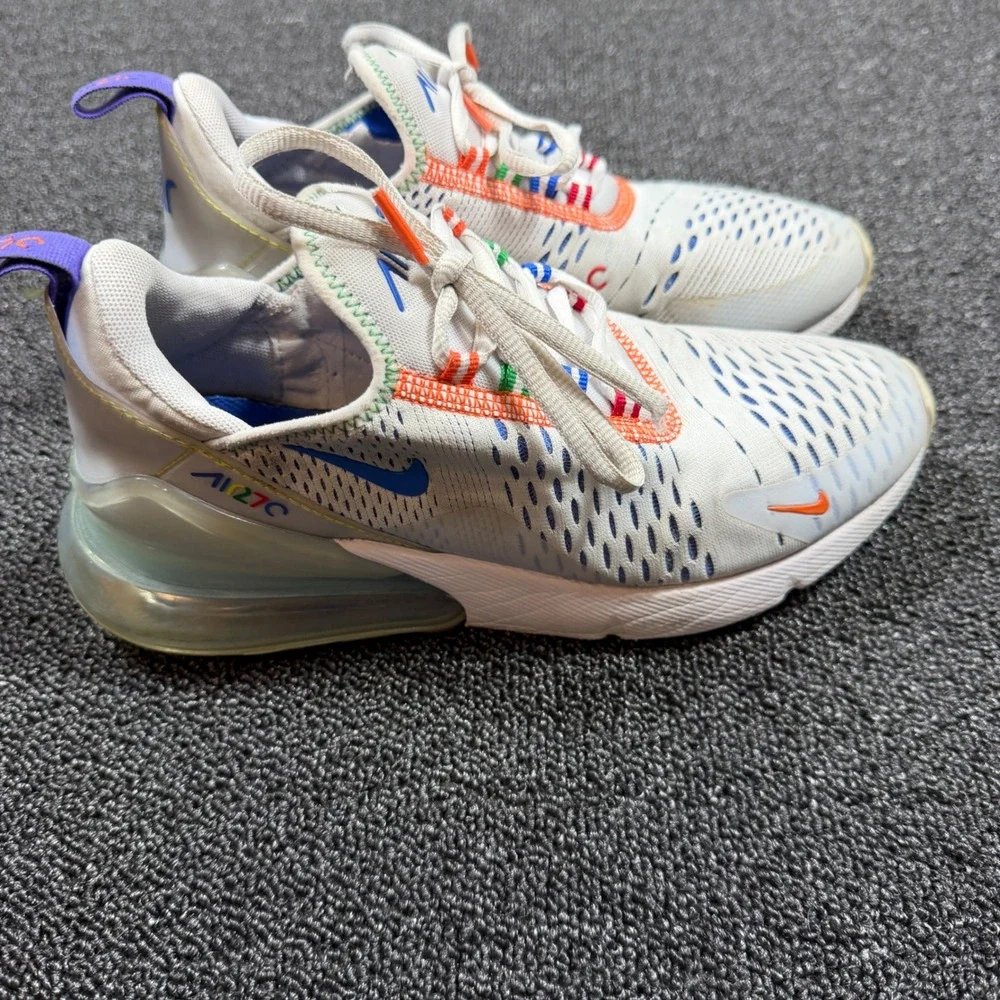 Nike Air Max 270 White University Blue Orange‎ DC1997-100 Womens 7 / Kids 5.5Y